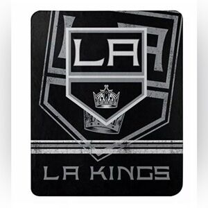 NEW NHL Los Angeles  LA Kings Black & Gray Fleece Throw Blanket 50” By 60”